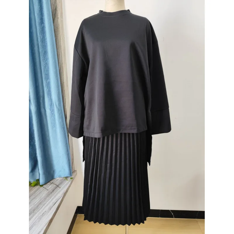 2025年秋 欧米風 ラウンドネック ルーズ カジュアルトップス ヴィンテージスタイル スカートセット レディース