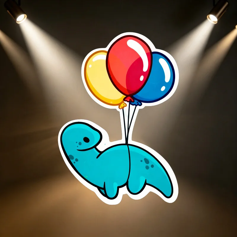5pcs Kawaii Dinosaur Balloon Stickers, suitable for fun and cute laptops, water bottle stickers