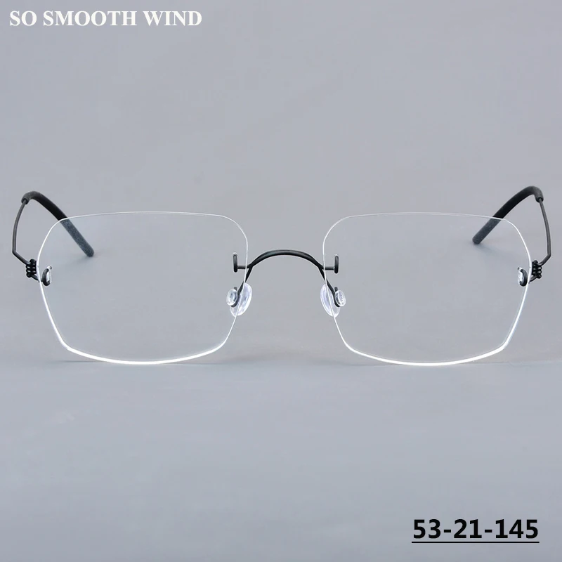 

Square Screwless Rimless Glasses Frame Ultralight Air Titanium Eyeglasses Designer Men Women Business Eyewear 2539 Spectacle New