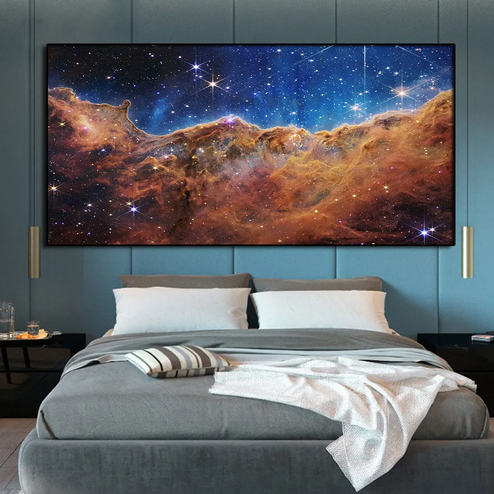 Carina Nebula Deep Field Canvas Painting Poster Art James Webb Space Telescope First Images Cosmic Cliffs For Living Room Deocr