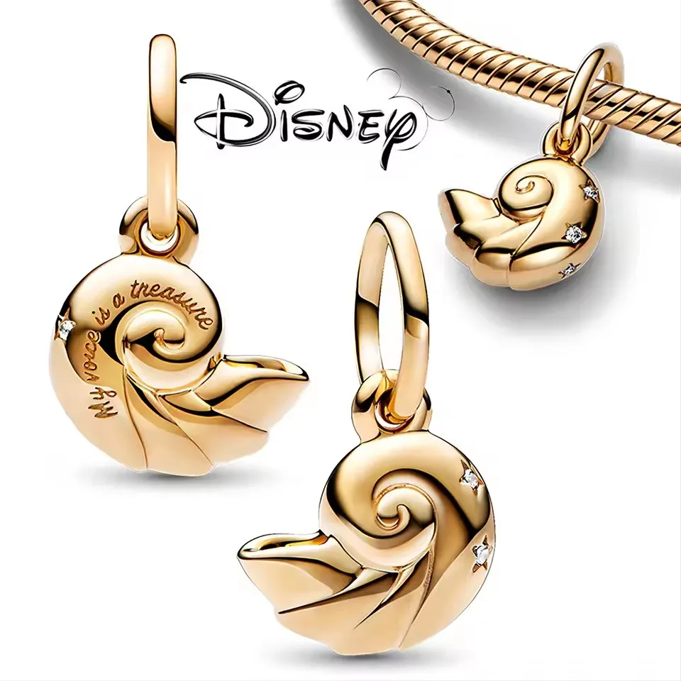 

Disney 2025 New Collection The Little Mermaid Enchanted Shell Charm Fit Original Women Dangle Bracelet Pendant for Bracelets