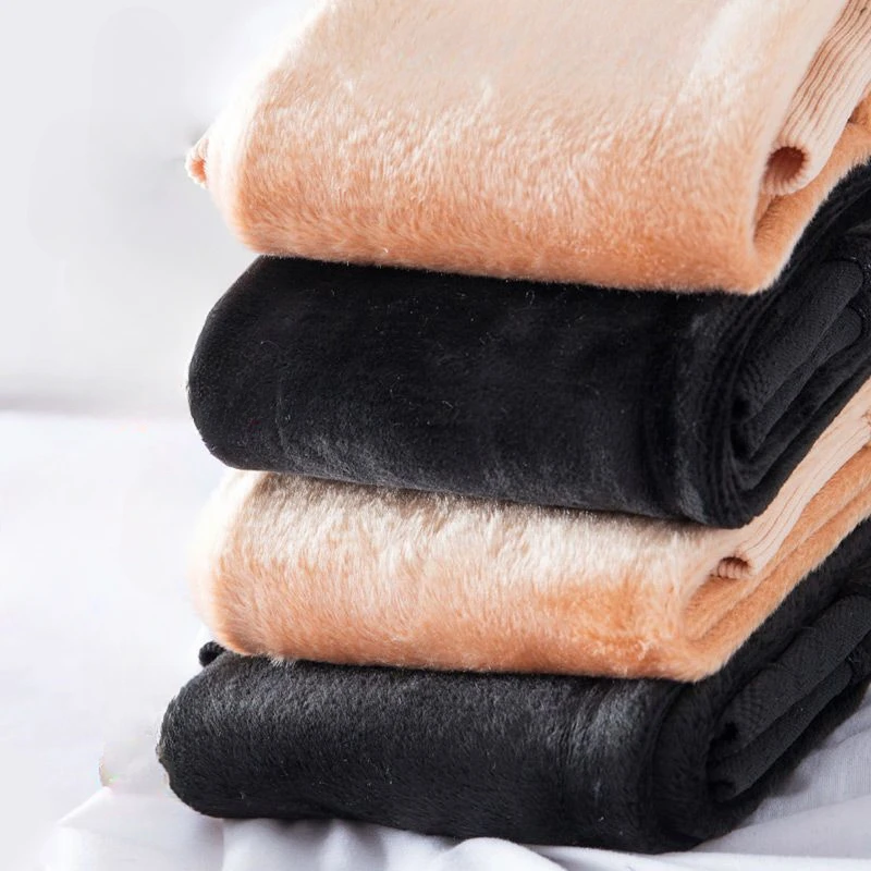 1/2pcs 양털 안감 스타킹 여성용 열 팬티 스타킹 겨울 팬티 폴라 스킨 블랙 효과 스타킹 여성용 열 양말