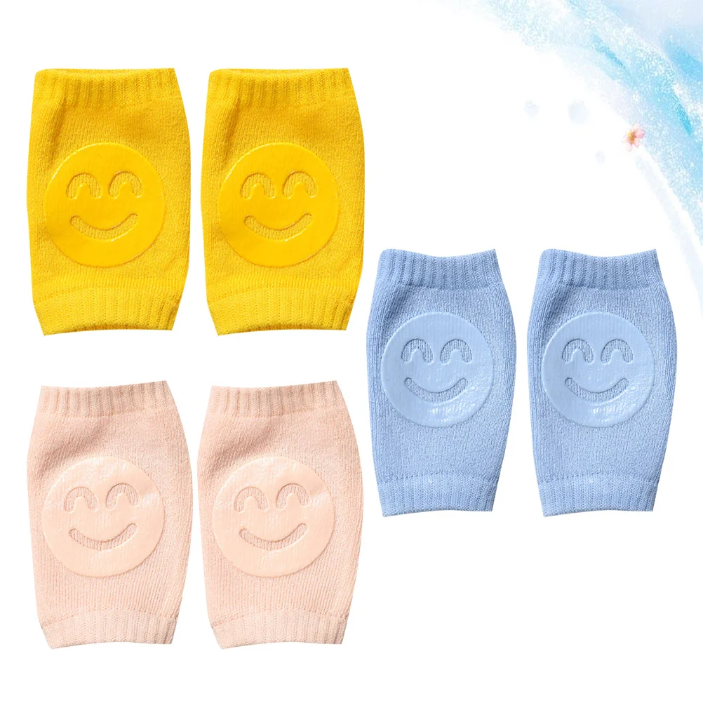 

3 пары детских наколенников, хлопковые дышащие эластичные наколенники, нескользящие желтые детские наколенники