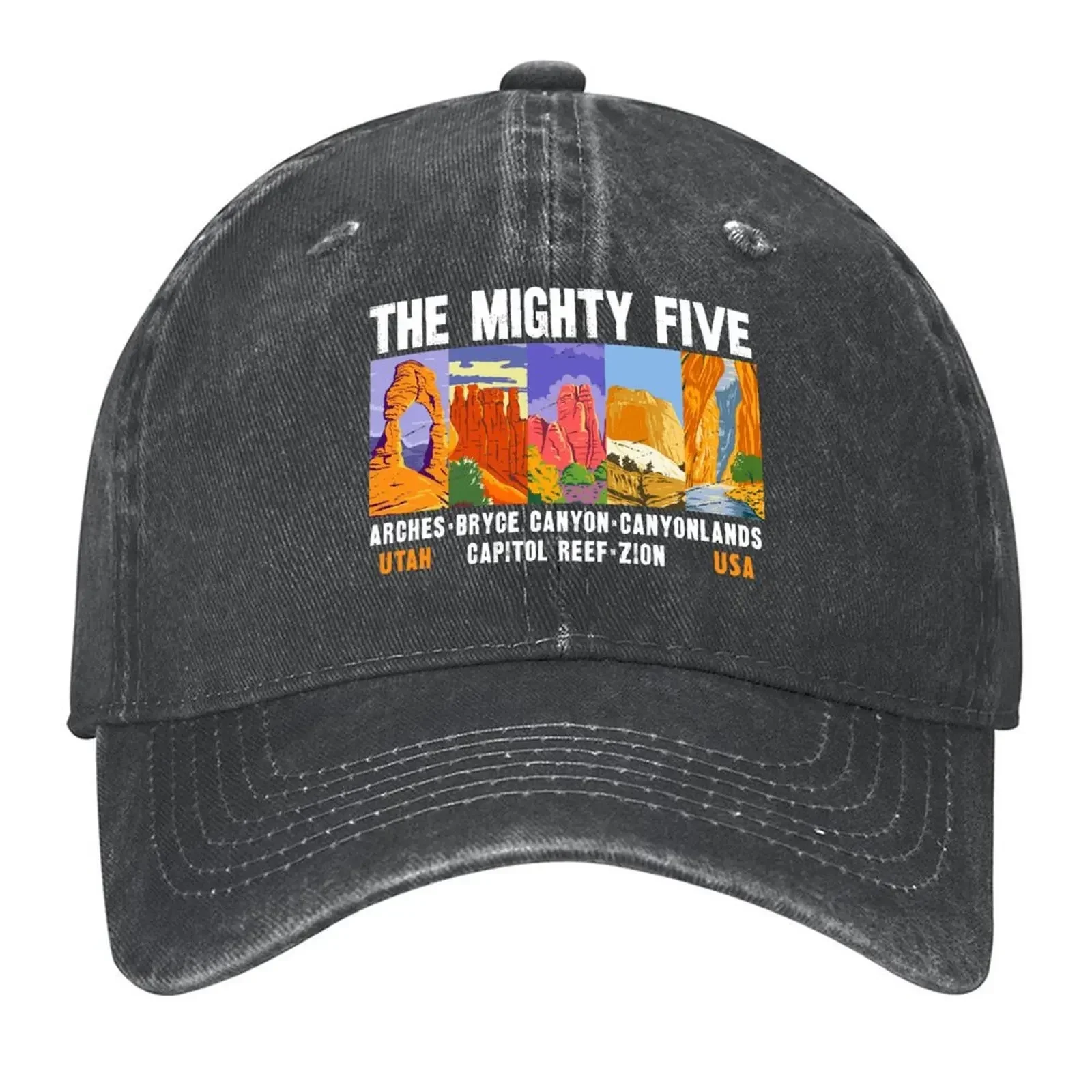 Nouvelle casquette de baseball vintage Mighty Five Utah National Parks List, chapeau de soleil de marque de luxe, casquette snapback de créateur pour homme et femme