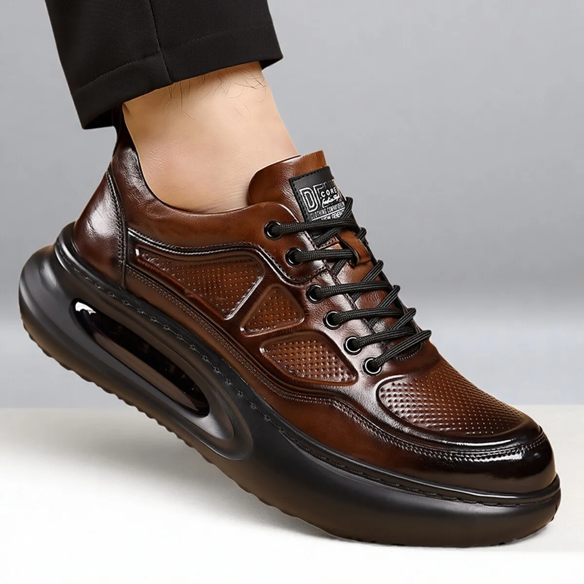 

Leather Shoes Genuine Leather New 2025 Casual First Layer Cowhide Thick Sole Heightening Lightweight Sports Men's Trendy Shoe