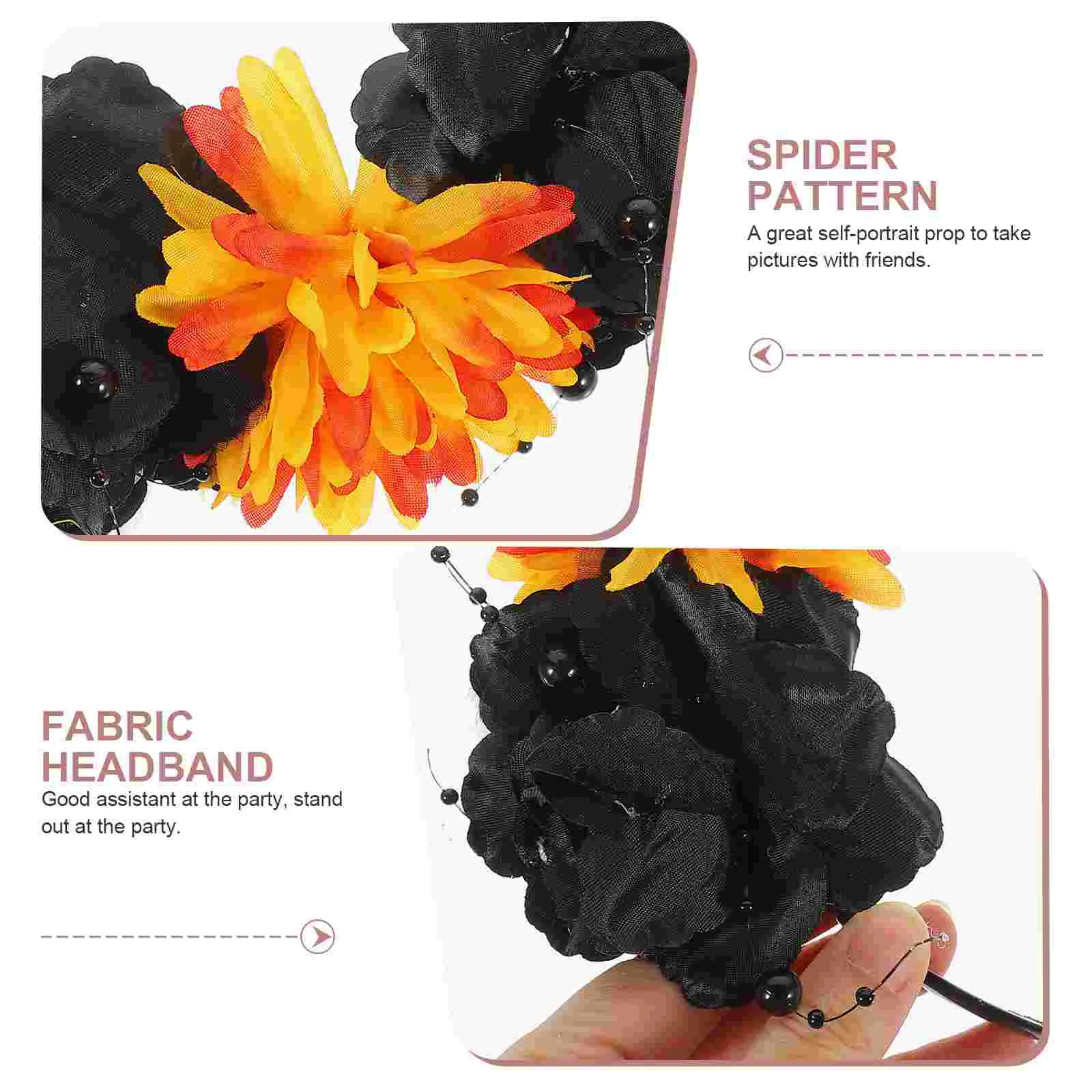 2 pçs feminino acessórios de cabelo premium halloween faixas de cabelo para festas de halloween rosa flor faixa de cabelo feminino bandana