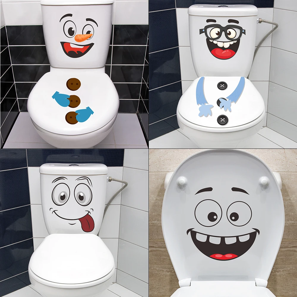 T197 # Creatieve Grappige Cartoon Wc Sticker Zelfklevende Muurstickers Voor Wc Badkamer Koelkast Toiletdeksel Stickers Waterdicht