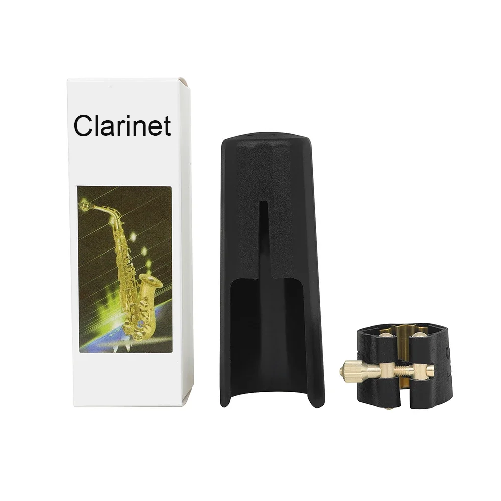 Clarinet Metal Buckle Clamp Clip Clarinet Mouthpiece Leather with Cap Woodwind Instrument Accessories Buckle Clamp