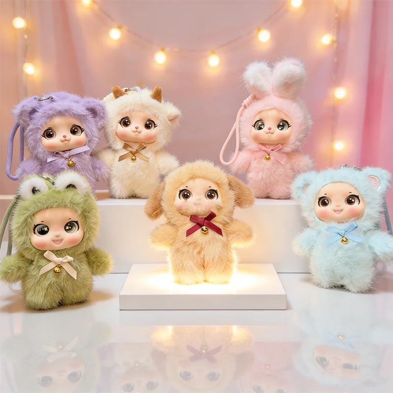 NEW Animal Doll Backpack Charm​ Cute Plush Pendant with Vinyl Face, Family Series Fashion Bag Accessory Unique Gift for Friends