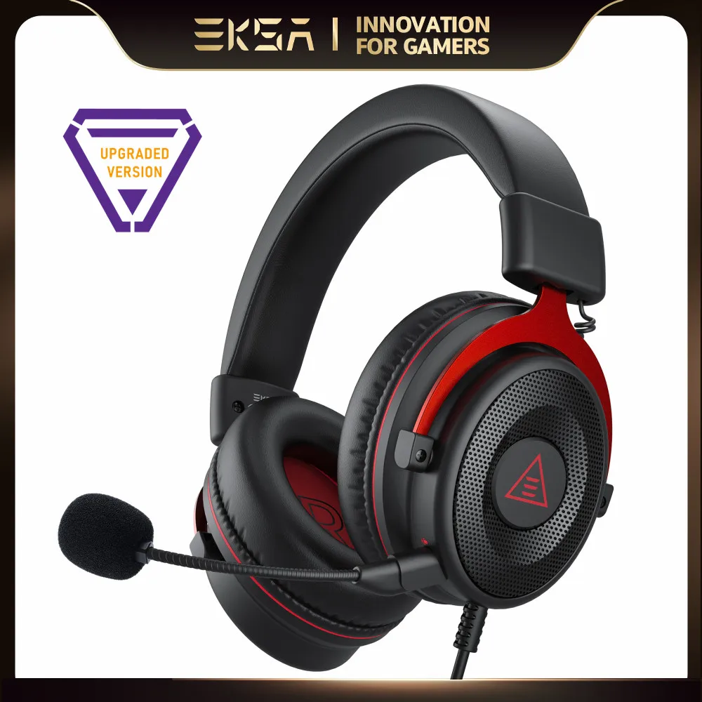 

EKSA Gaming Headphones for PC, E900 3.5mm Wired Headset Gamer, Stereo Over-Ear Headphone with Detachable Mic for PS4/PS5/Xbox