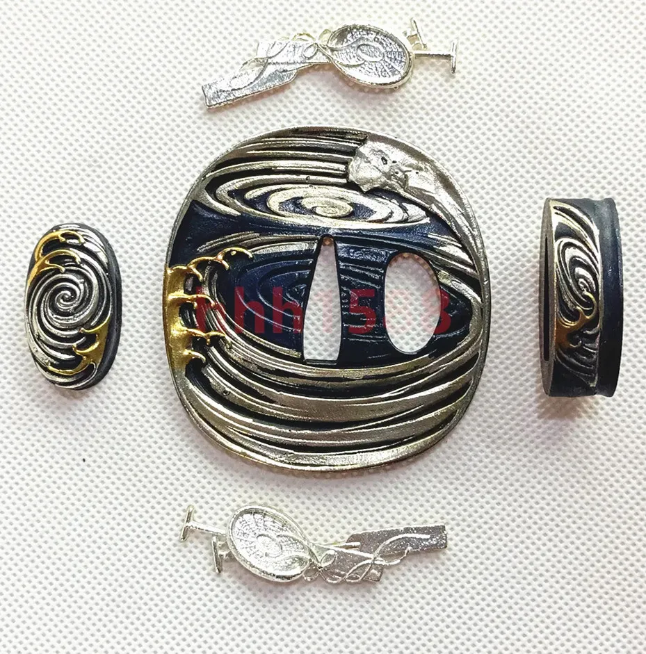 

Good Quality Copper Brass Plated Gold Silver Tsuba Handguard Fuchi Kashira Menuki For Real Japanese Samurai Katana Sword Fitting