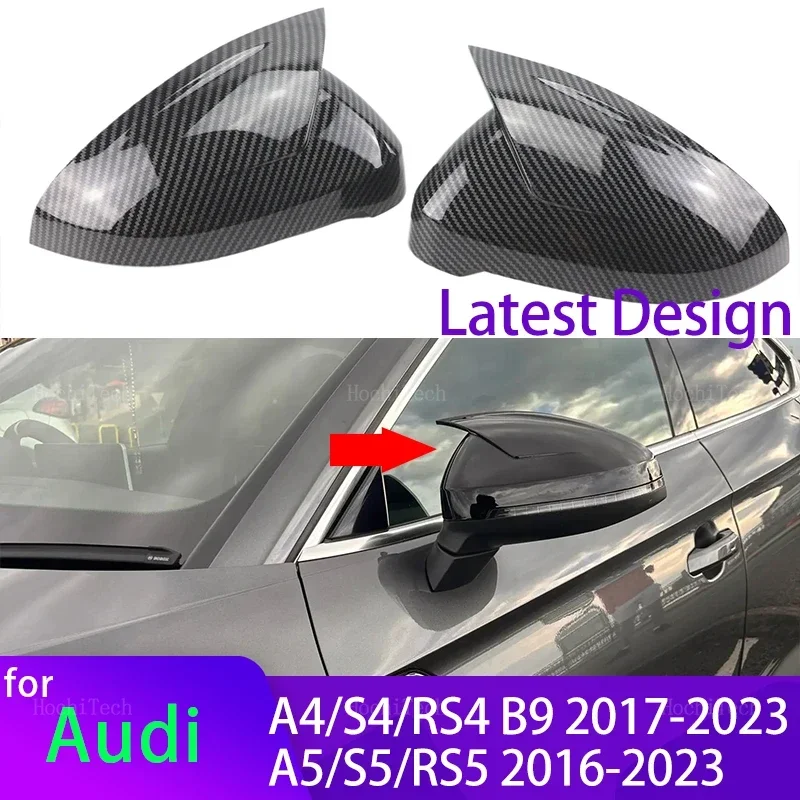 2szt Czarne osłony lusterek bocznych do Audi A4 S4 RS4 B9 A5 S5 RS5 Sline 2016-2023 Allroad Quattro Wymień osłony Wysoka jakość