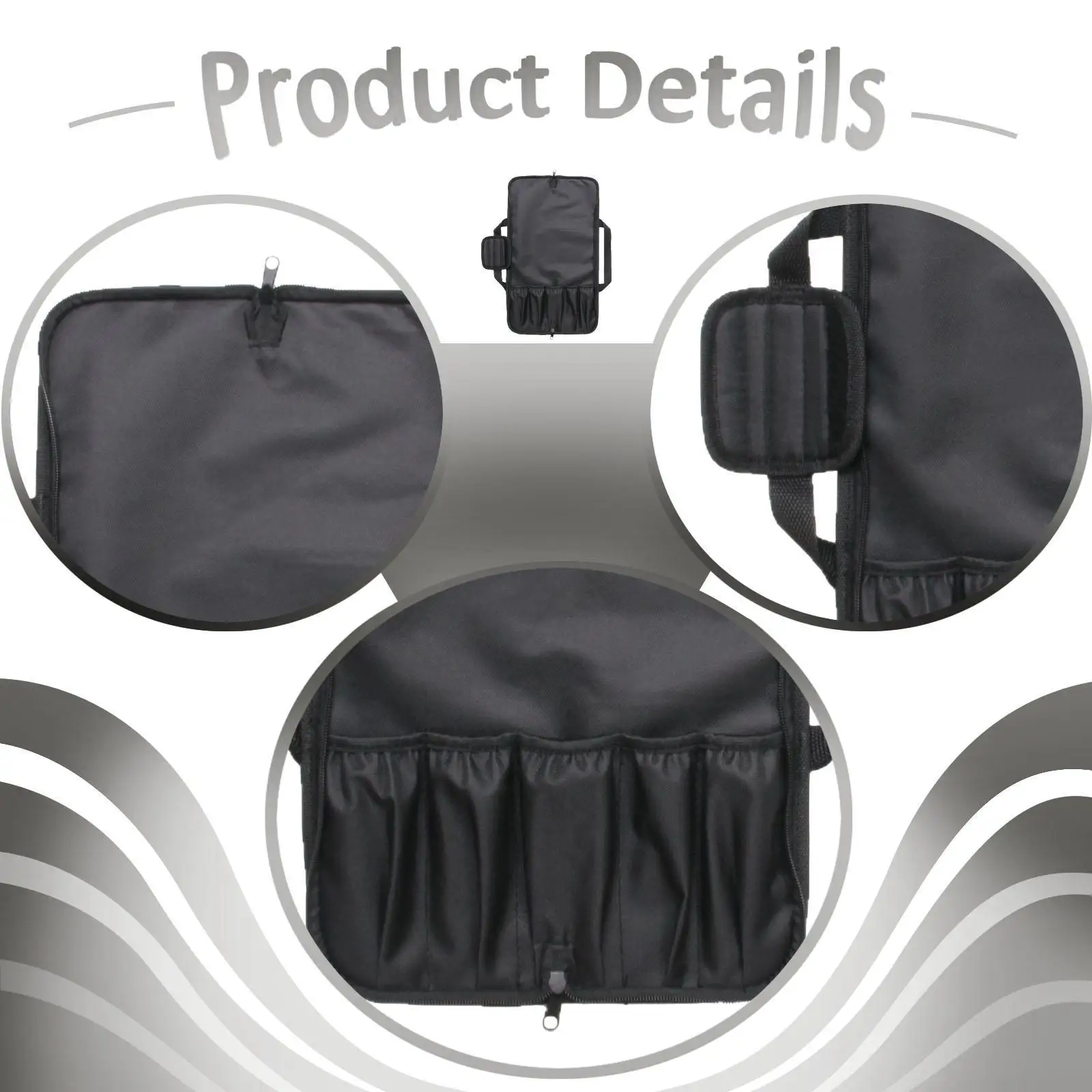 Chef Knife Storage Bag Spacious 5 Piece Case Foldable Organizer Quick Access Tool Bag for Home Kitchen and Trips
