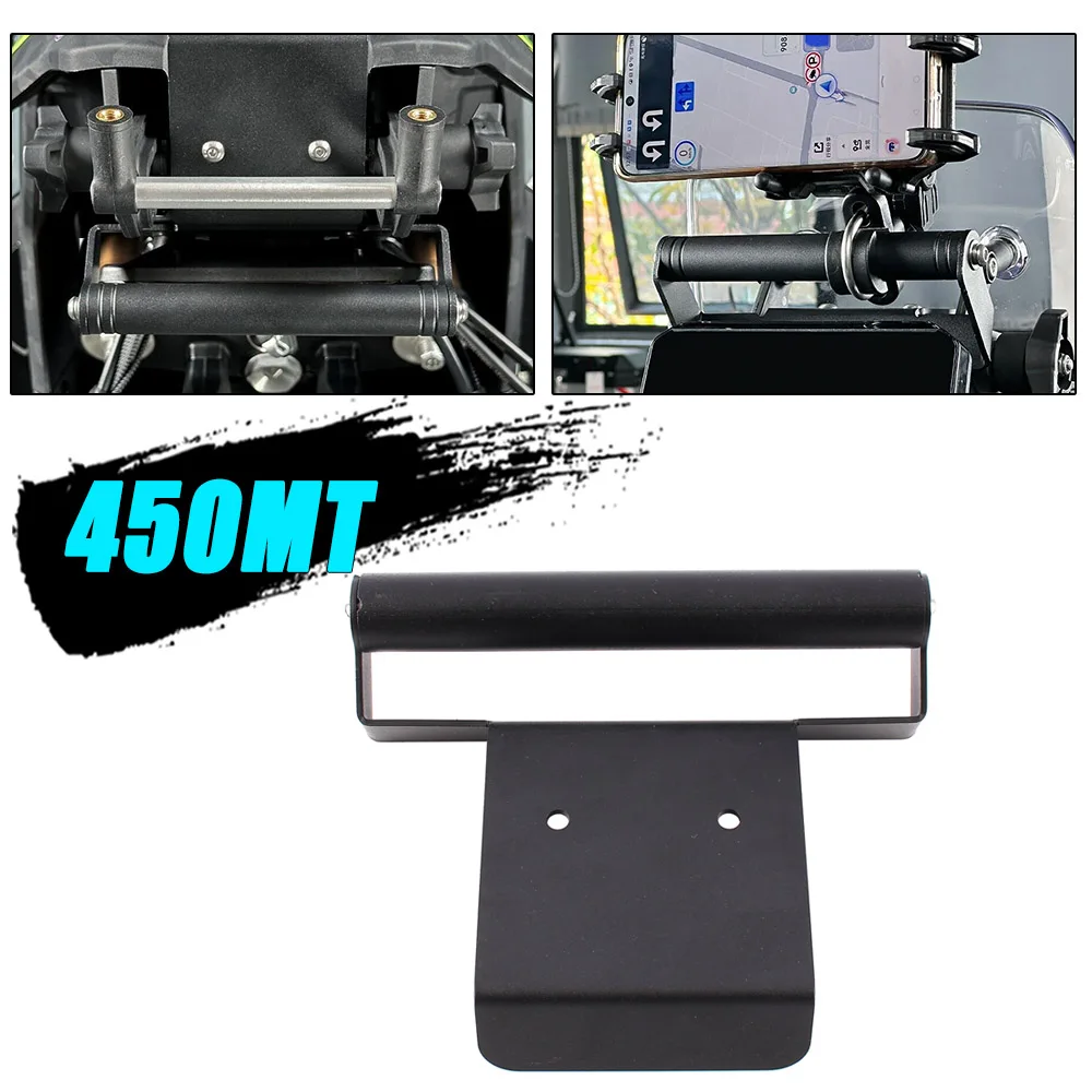 Motorcycle GPS Navigation Mobile Phone Cellphone Mount Bracket Holder Extension Bar Handlebar Support For CFMOTO 450 MT 2024