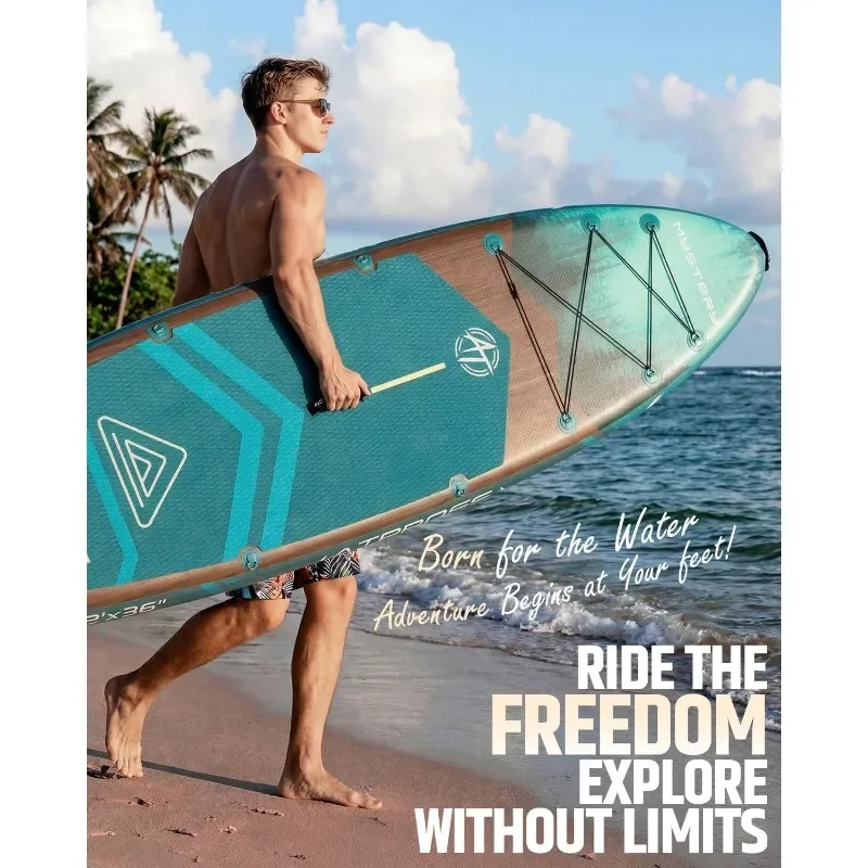 

12FT x 36IN Inflatable Stand Up Paddleboard 500lbs Heavy Duty Extra Wide SUP Board for Adults Premium Gear Kit with Backpack