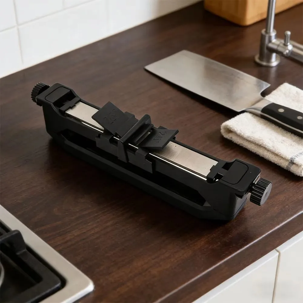 Adjustable Angle Guide Handheld Sharpener Portable Dual Whetstones Sharpening Tool Multi Grit Design Non Slip Handle