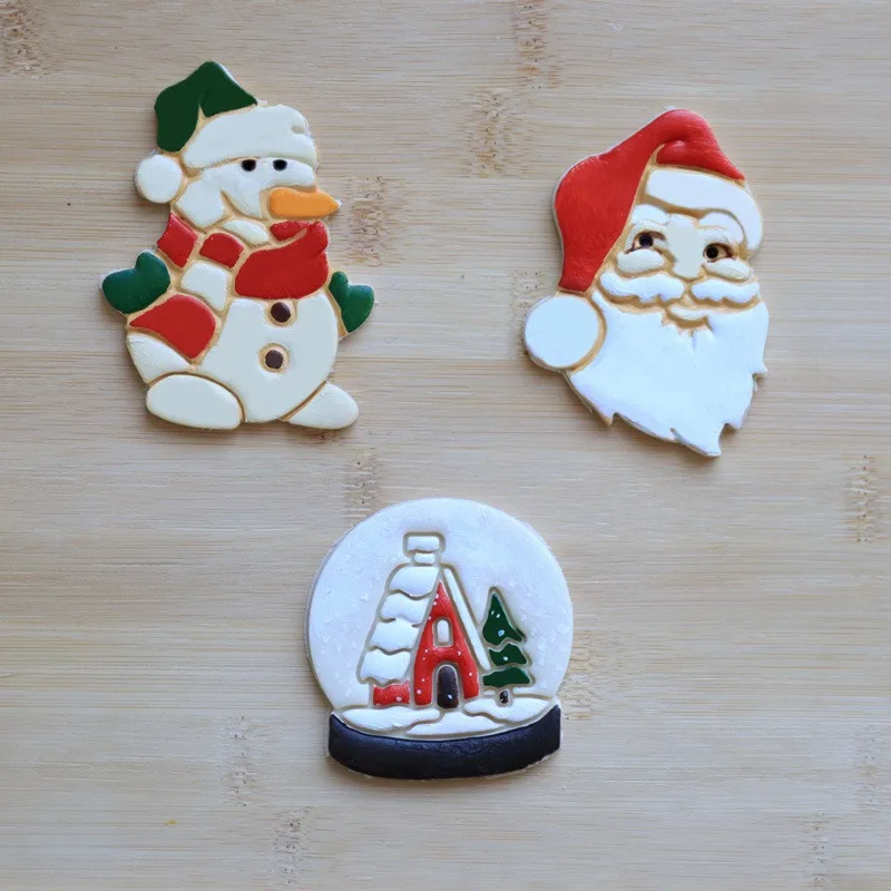

Santa Claus Seal Grinding Tool Snowball Craft Embossing Tool Christmas Cartoon Snowman Seal Mold