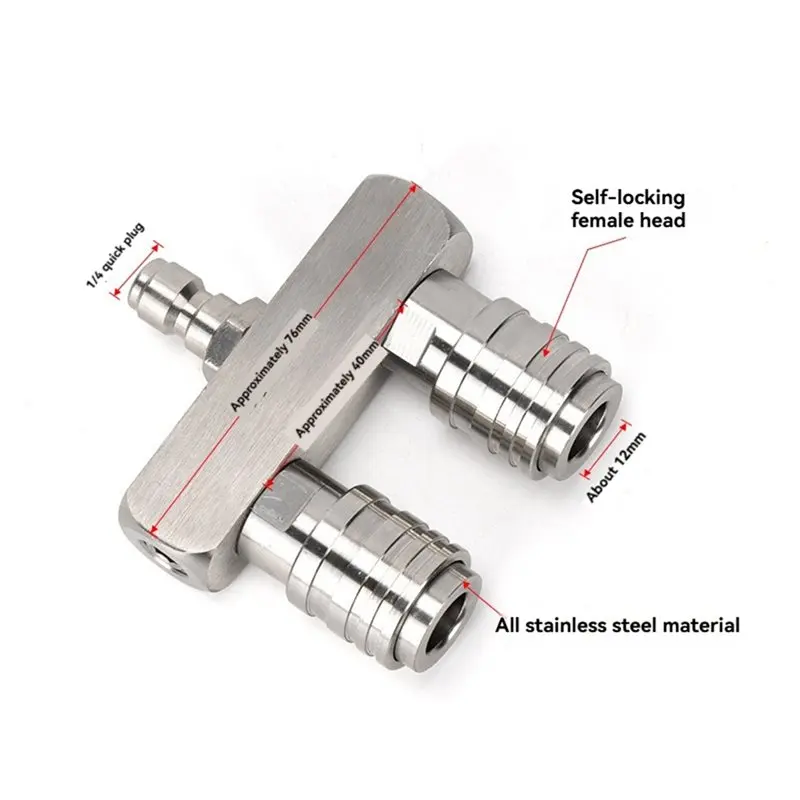 TFORU-Dual Power Washer Nozzle Tips Stainless Steel Pressure Washer Twin Nozzle 1/4 Quick Connect 5000 PSI