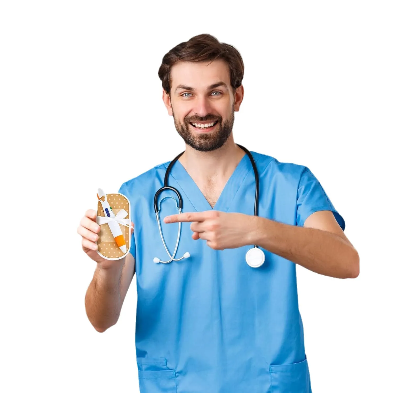 Retractable Ballpoint Pen Writing Pocket Book Paper Sticky Notepad Funny Notepad with Pen for Doctors and Nurses Note Paper