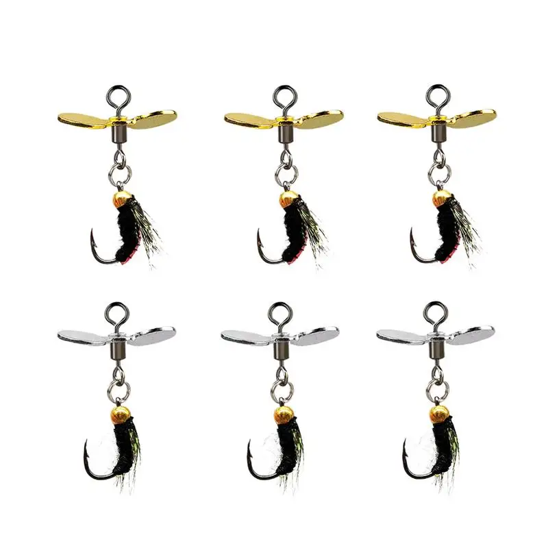 

Fly Fishing Bait Fishing Lures For Bass 6pcs Swim Baits Lures Bass Fishing Stuff Hand-Tied Realistic Design For Men A Wide Range