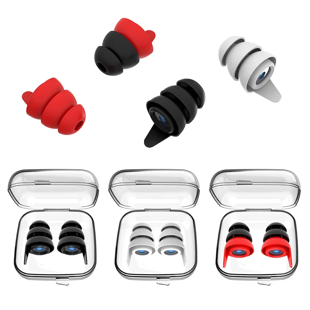 1 Pair Reusable Noise Cancelling Earplugs Hearing Protection Waterproof Ear plugs For Concerts Musician Motorcycles