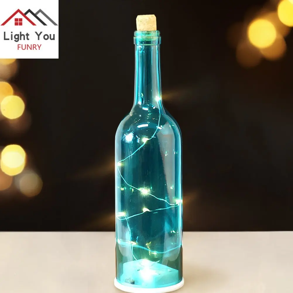 Red wine cork light string 1.4 m 15LED wine bottle light string holiday party cork light