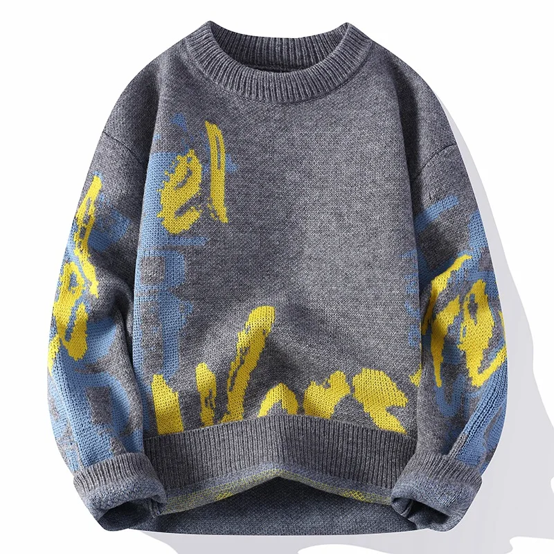 Popular Men's Autumn and Winter 2024 New Semi-turtleneck Sweater Men's Thickened Top