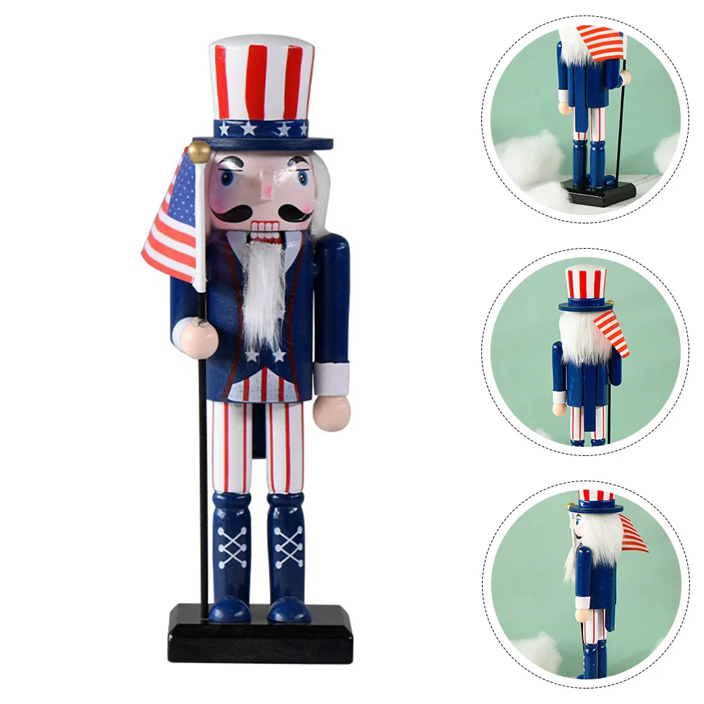 

Flag Soldier Creative Nutcracker Independence Day Nutcracker Party Ornament Festival Home Decoration Statuette