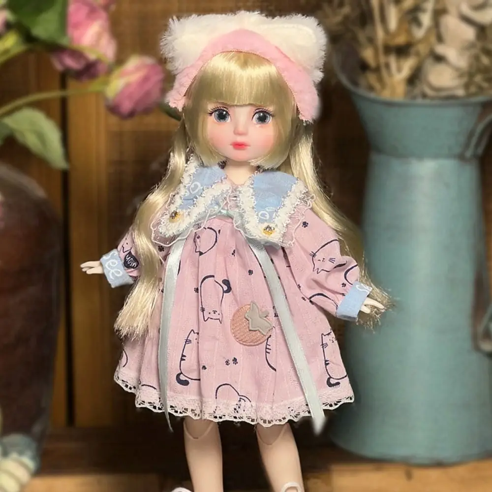 1 Juego de muñecas Bjd 1/6 SD de 30cm con ropa, pelo largo, ojos atractivos, vestido de princesa, muñecas BJD articuladas con peluca, maquillaje