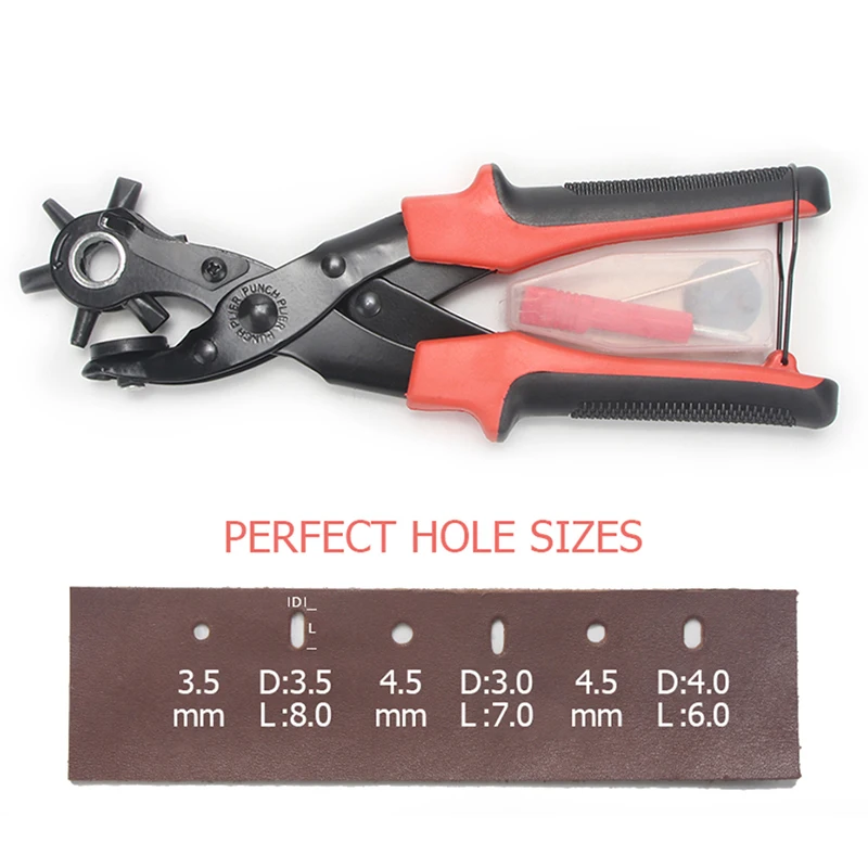 

Her Punchers Tools Leathe6 Hole Size Household Belt Hole Puncher Leatrcraft Punching Machine Hand Pliers Tool Sewing Crafts