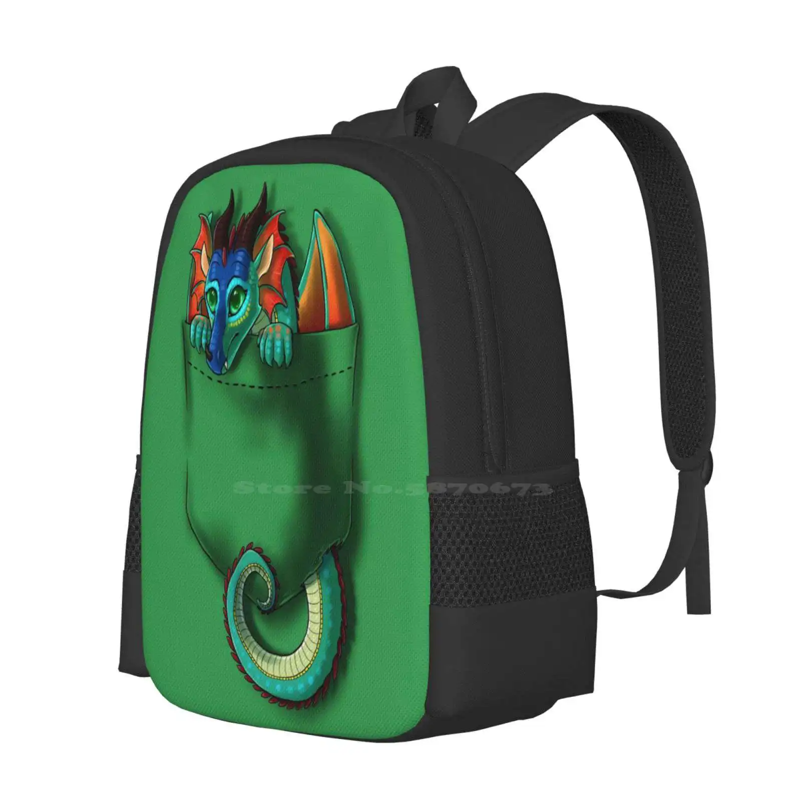 Wings Of Fire - Pocket Glory Dragon Pattern Design Laptop Travel School Bags Pocket Glory Glory Pocket Wings Of Fire Dragon In