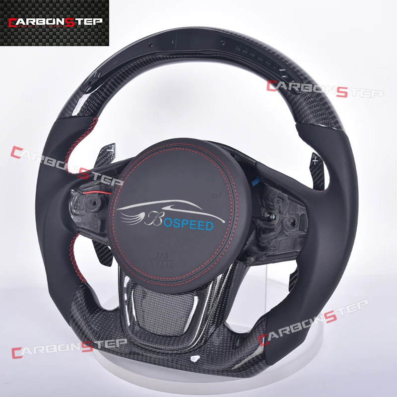 

For Toyota Supra A90 GR GR86 Carbon Fiber LED Steering Wheel Leather Sports Racing Cars