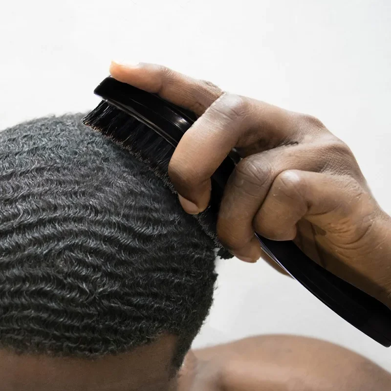 Bristle Men Wave Hairbrush Soft Boar Bristles Handle Hair Brush Hairstyling Tools for Afro Beard Brush Head Modeling