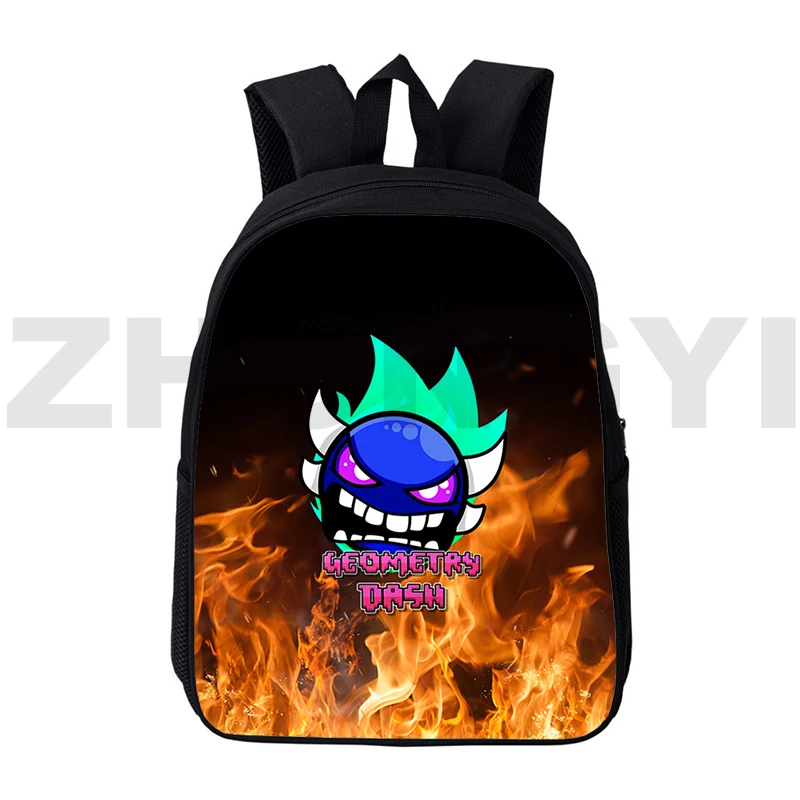 

Funny Angry Geometry Dash School Backpack for Students 16 Inch Laptop Women Casual Book Bags Schoolbags Preppy Shoulder Bag