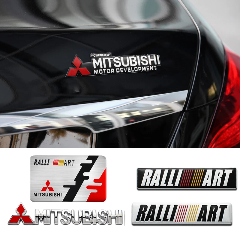 Insignia emblema de coche de aleación de aluminio 3D, pegatina decorativa para Mitsubishi Lancer ASX Mirage Pajero-Sport Xpander Attrage