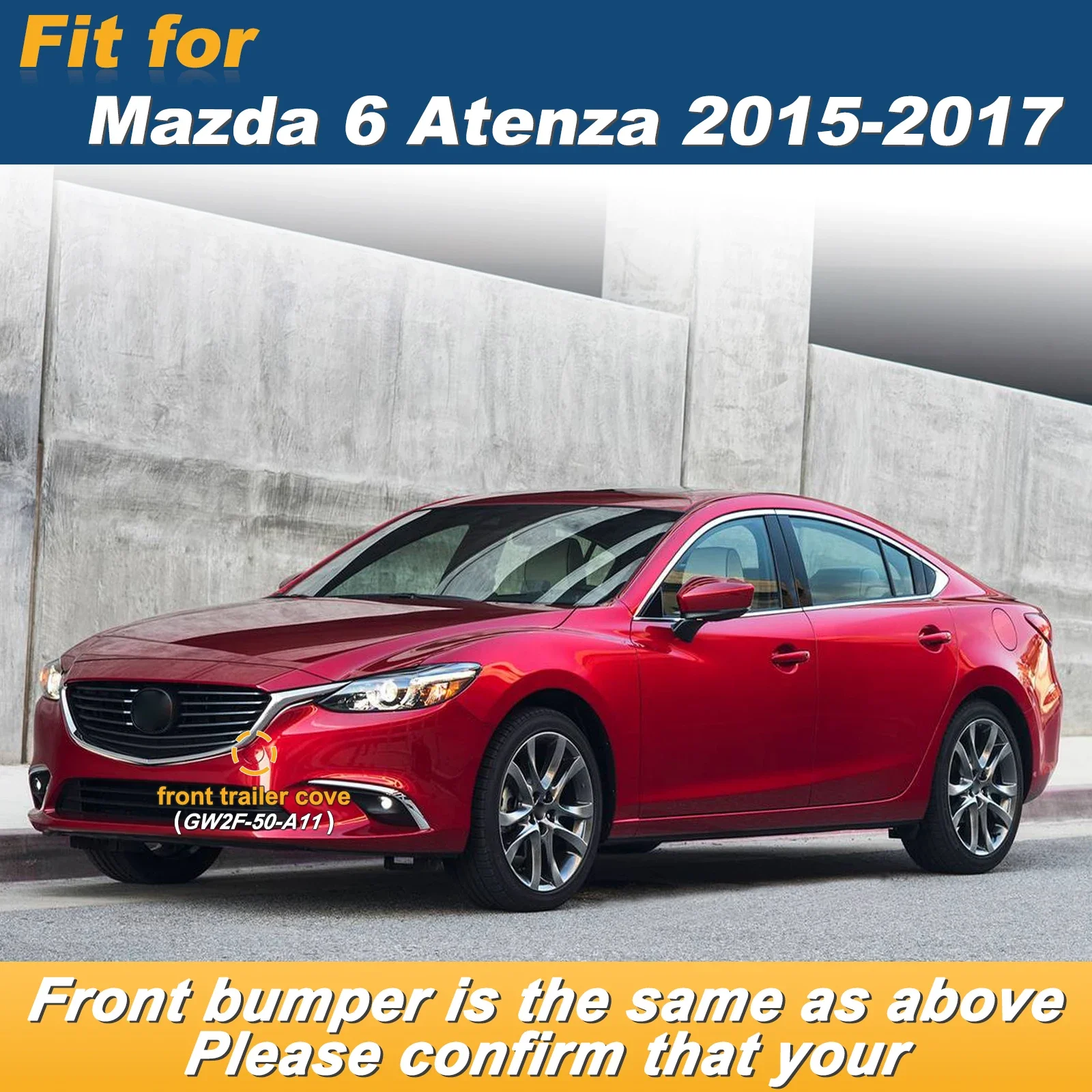 Left Front Bumper Tow Hook Cover Cap Replacement Parts GW2F-50-A11 GW2F50A11 For Mazda 6 Atenza 2015 - 2017