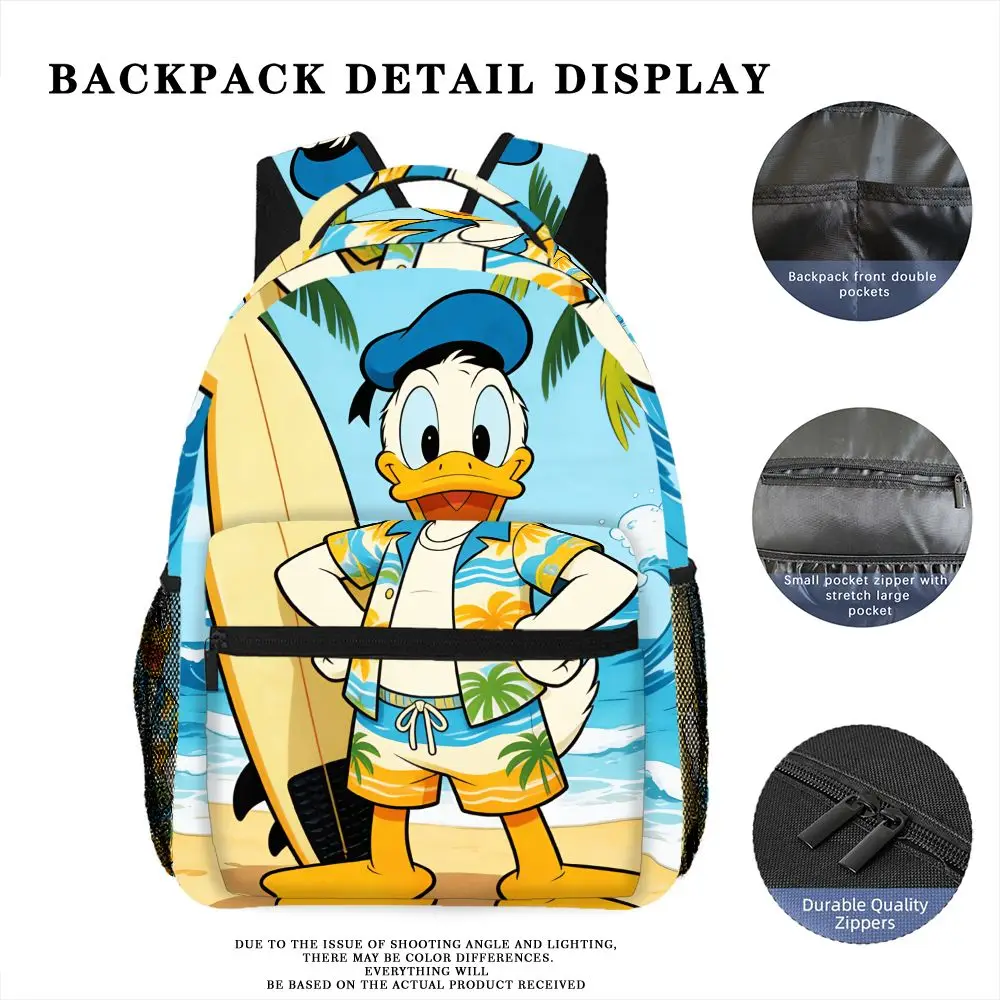 

Рюкзак для компьютера в пляжном стиле Disney с Дональдом Даком, 1 шт., модный и простой, унисекс, большой вместимости, высококачественный подарок