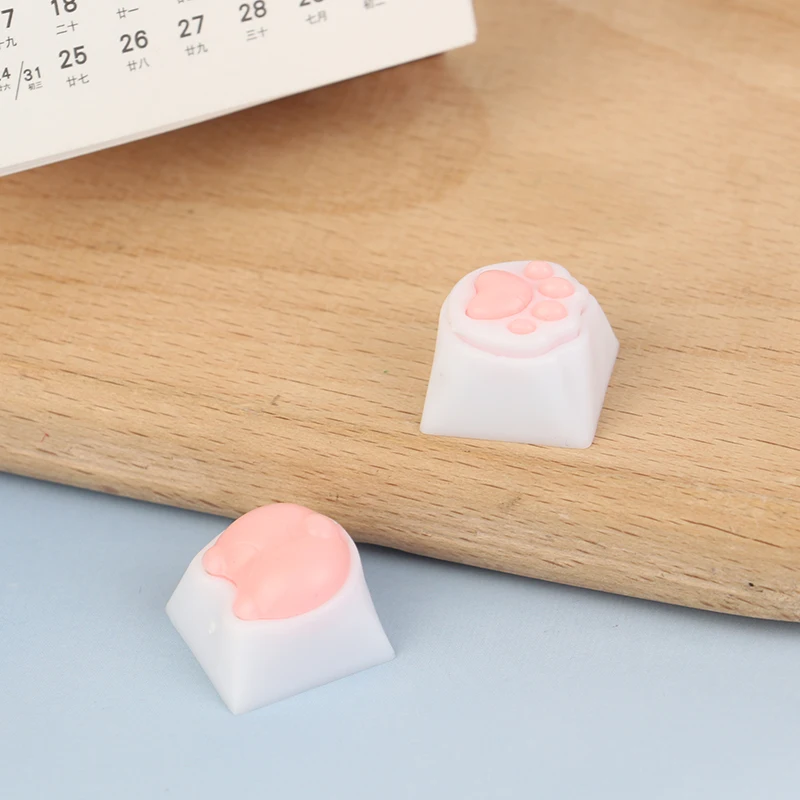 Bonitas teclas con forma de Pata de Gato para teclado mecánico, interruptor Cherry MX, tapa de tecla personalizada DIY, tecla de silicona suave artesanal