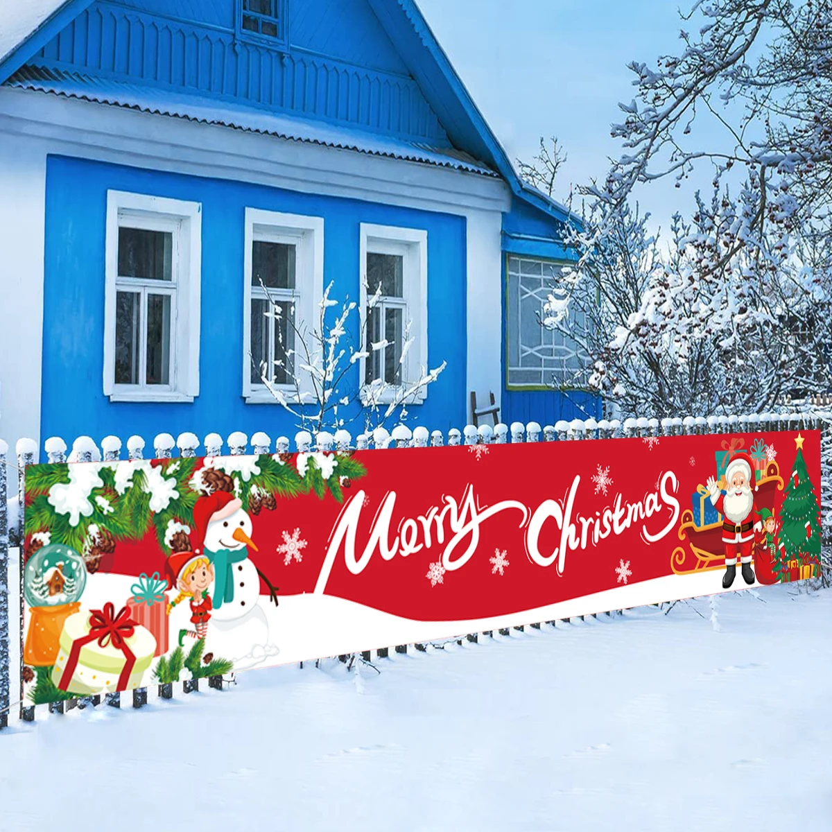 메리 크리스마스 야외 배너, 가정 2024 크리스마스 장식, Navidad Natal Noel Kerst 선물, 새해 2024