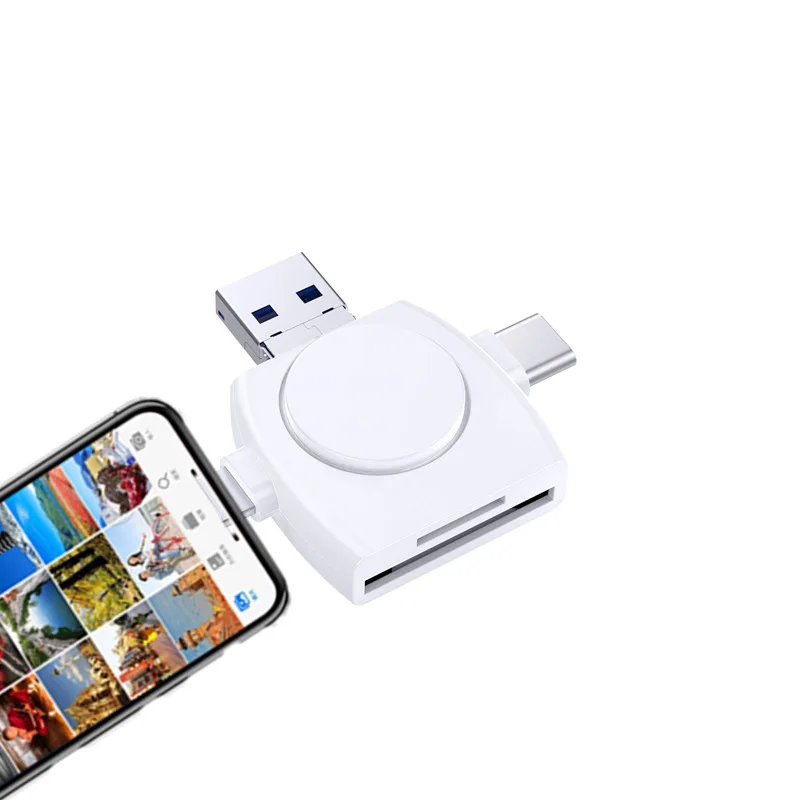 Lector de tarjetas 4 en 1 tipo c, Micro USB, OTG, para IPhone, iPad, Android