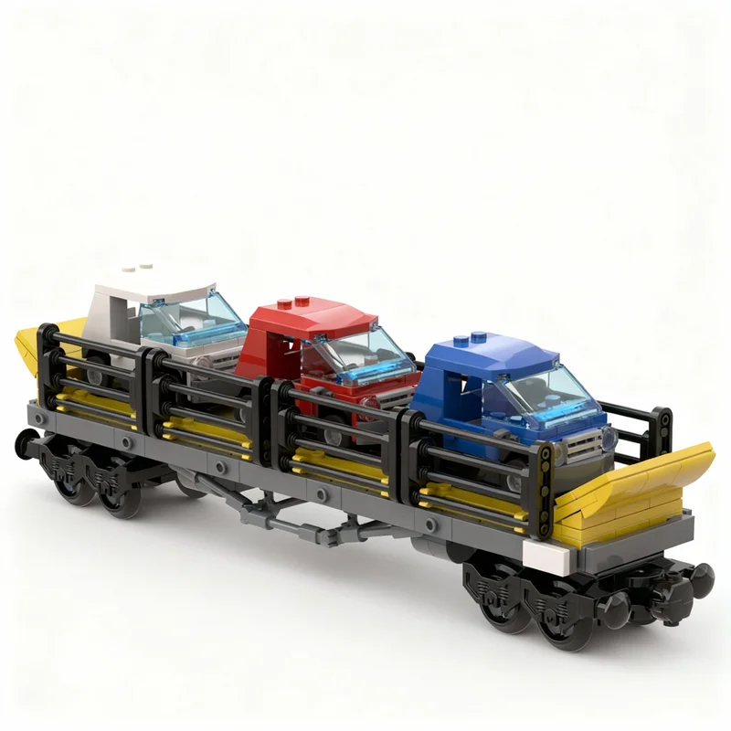 321pcs MOC Motorail Carflat Transporter City Trains Model Building Blocks Architecture Brick DIY Kids Idea Christmas Gifts Toy