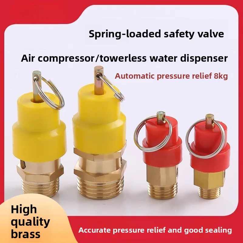 

Air Compressor Safety Valve Red Cap 8Kg 1/4 Auto Release Pressure Relief Valve