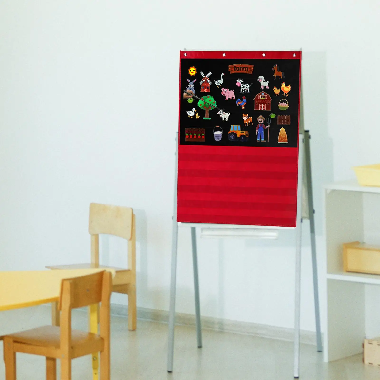 子供のためのポケットチャート,フェルトストーリー,教育,壁またはドアの吊り下げ,幼稚園の庭