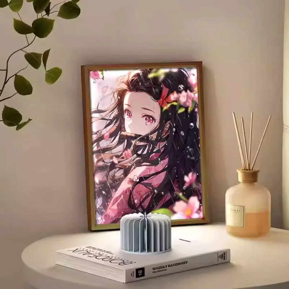 

Anime Peripheral Demon Slayer LED Coloured Drawing High Definition Picture USB Plug Night View Lamp Home and Home Decoration