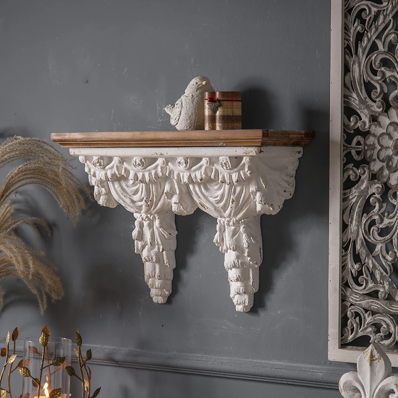 

Vintage wall-mounted wooden storage rack designed to be durable