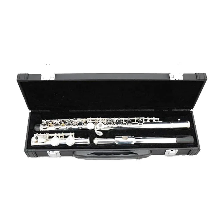 16-Hole closed-cell silver-plated flute (with E key) C flute 16-hole silver-plated flute for beginners