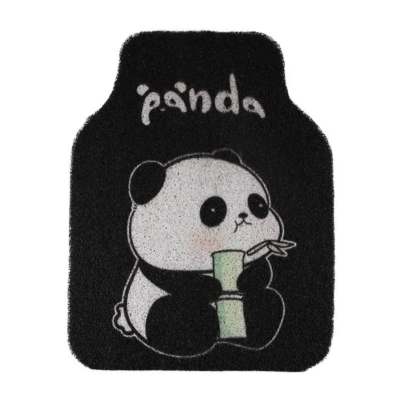 Car Wire Ring Floor Mats Universal for All Seasons Non-slip Easy to Clean Quick-drying Waterproof Mats Car-mounted Panda Carpets