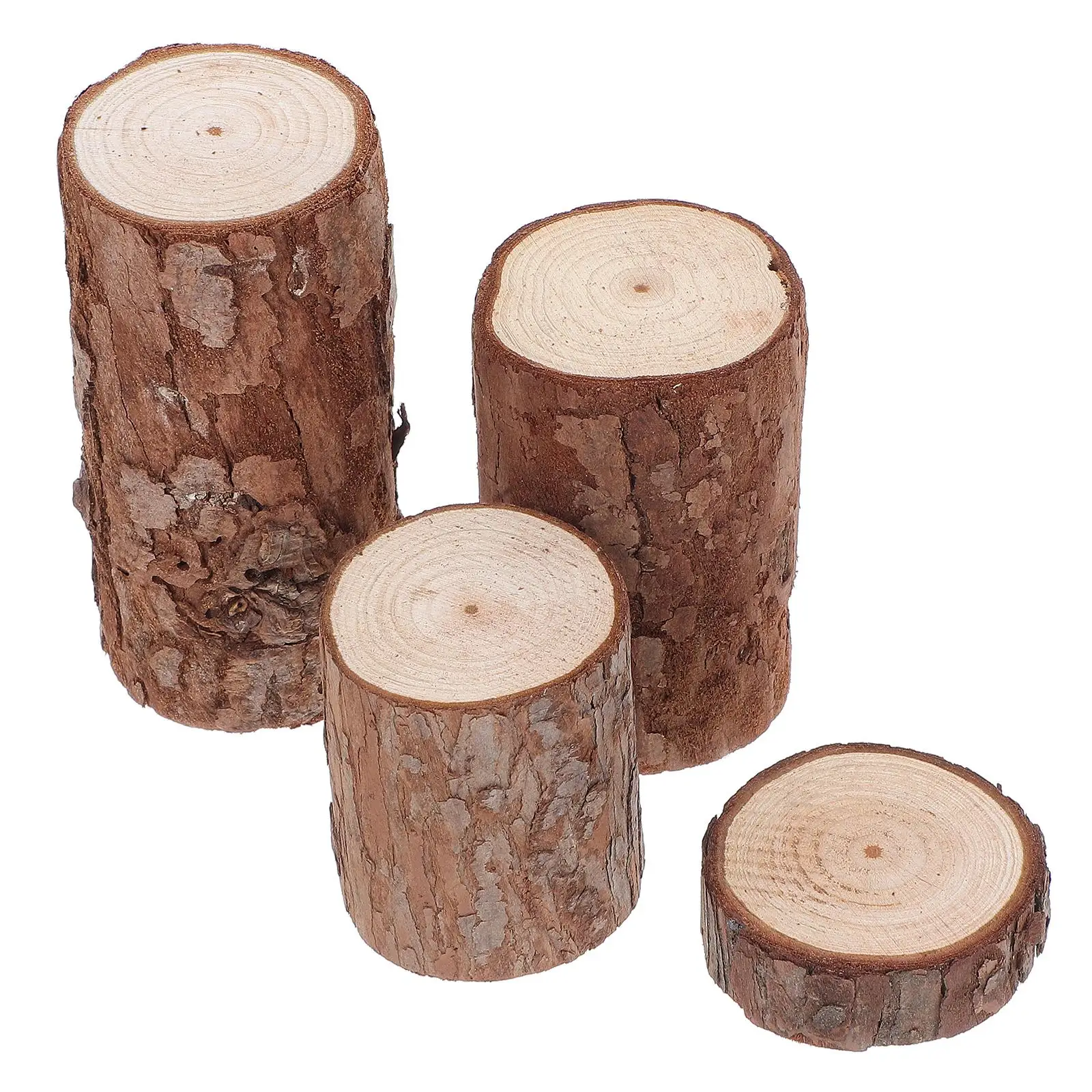 

4 Pcs Hamster Cage Logs Accessories Tree Stump Carving Decorate Small Fake Board