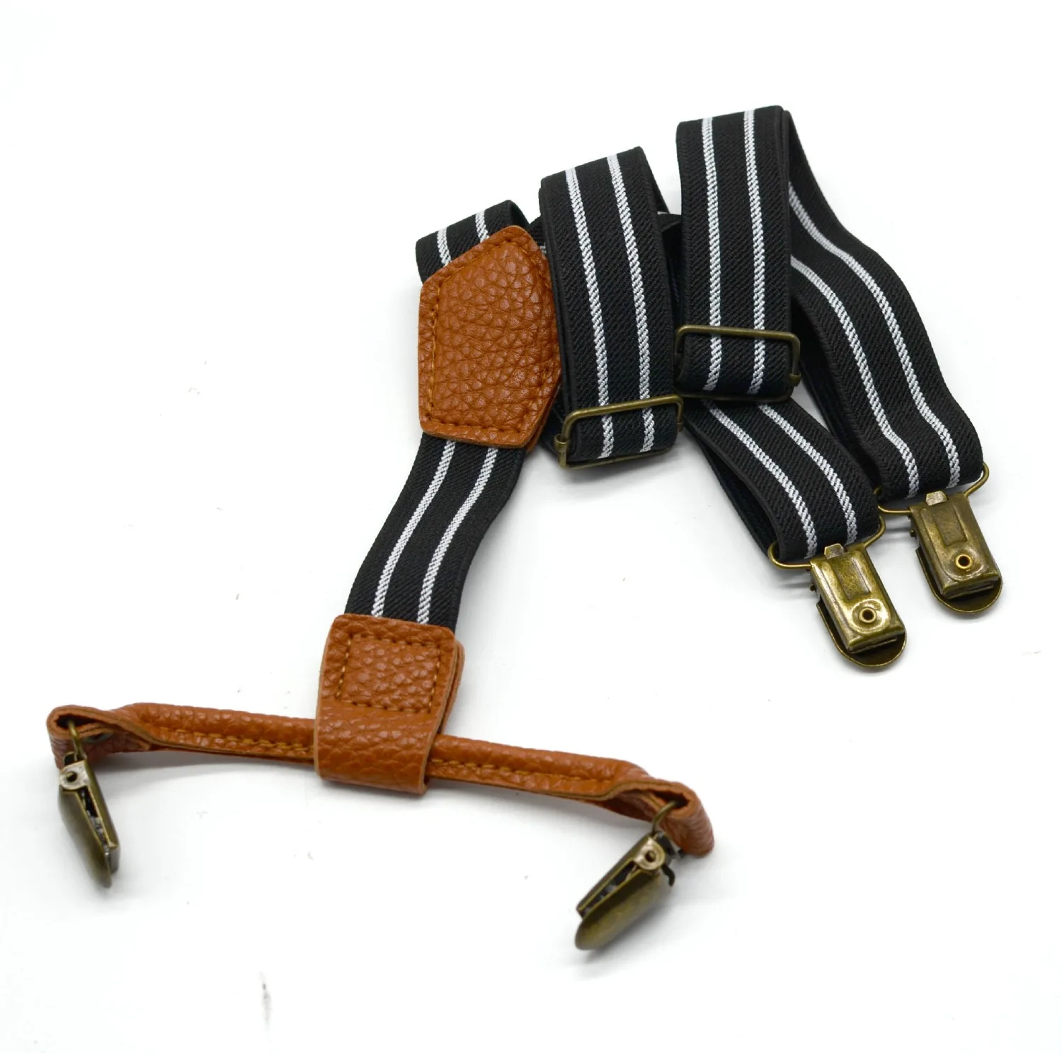 Child Suspenders 2.5cm 4Clip Fashion Striped Braces Elastic Adjustifiable Retro Party Wedding Performance Accessories Kids Belt