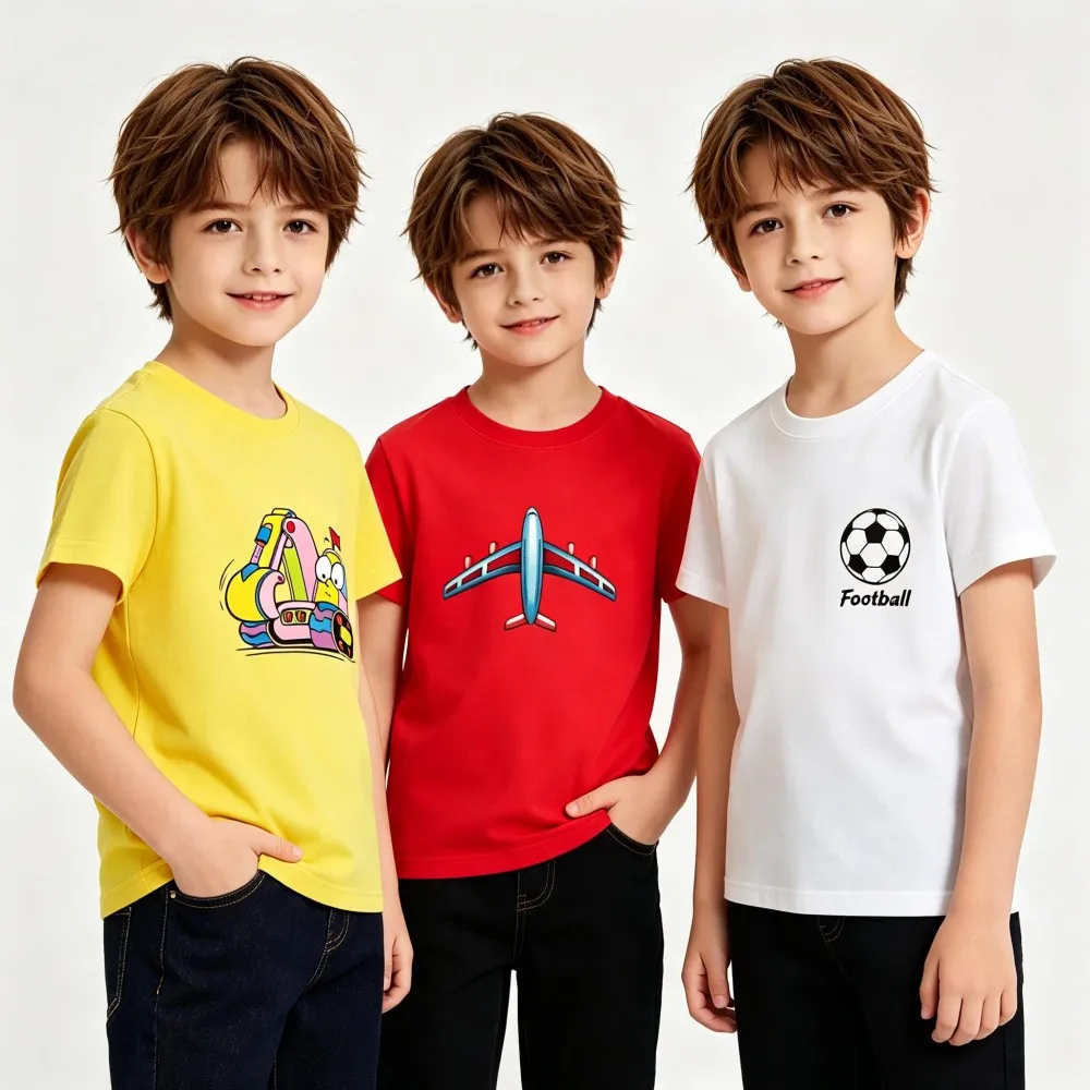 Football Boys T Shirts Teen Summer Cotton T Shirt for Kids Toddler 1 to 2 3 4 5 6 7 8 9 10 11 12 13 14 Years Children's Clothing